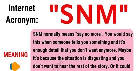 what does snm mean in text|What Does SNM Mean In Text